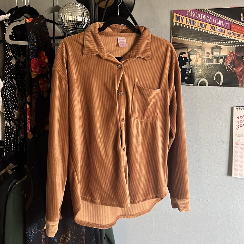 velvety button up top